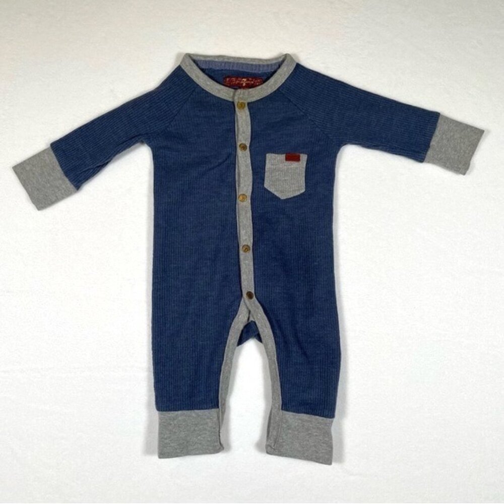 7 For All Mankind Baby Waffle Knit Romper Jumpsuit 0-3m One Piece Outfit